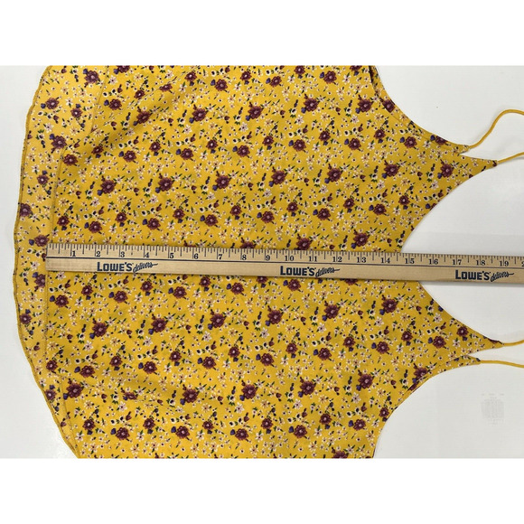 Womens Forever 21 Tank Top Size Small Yellow Floral Spaghetti Strap - Picture 7 of 8